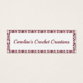 マルーンホワイトクロチェットレースパターンの名刺 (正面)