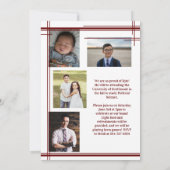 マルーンホワイトスクールカラー卒業写真プライド 招待状 (裏面)