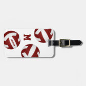 マルーンホワイトボーイズ女子バレーボール旅行チーム ラゲッジタグ (正面横)