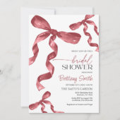 マルーンボウコケットブライダルシャワー招待 招待状 (正面)