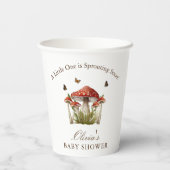 マルーンマッシュルームバタフライテーマベビーシャワー 紙コップ (裏面)