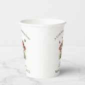 マルーンマッシュルームバタフライテーマベビーシャワー 紙コップ (右)