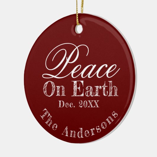 マルーンミニマリストピースオンアースオーナメント セラミックオーナメント (左)