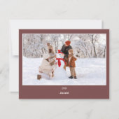 マルーンメリークリスマス2家族の写真クリスマス シーズンカード (裏面)