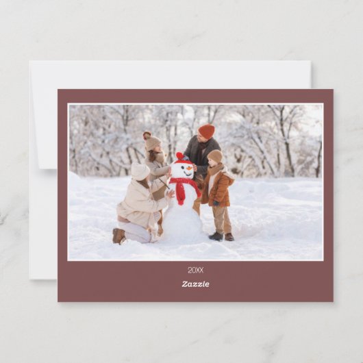 マルーンメリークリスマス2家族の写真クリスマス シーズンカード (裏面)