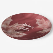 マルーンメープル離れ秋の結婚式 ペーパープレート (アングル)