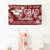 マルーンモダンバブルおめでとう卒業 横断幕 (インサイチュ)