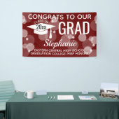 マルーンモダンバブルおめでとう卒業 横断幕 (トレードショー)