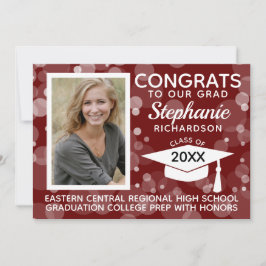 マルーンモダン《写真》ぼけ味バブル写真卒業 招待状