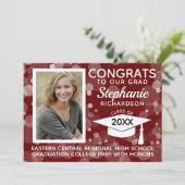 マルーンモダン《写真》ぼけ味バブル写真卒業 招待状 (スタンド正面)