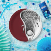 マルーンラクロススポーツパーティー紙プレート ペーパープレート (パーティー)