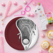 マルーンラクロススポーツパーティー紙プレート ペーパープレート (パーティー)