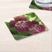マルーンランIIエレガントフローラ スクエアペーパーコースター (アングル)