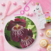 マルーンランIIエレガントフローラ ペーパープレート (パーティー)