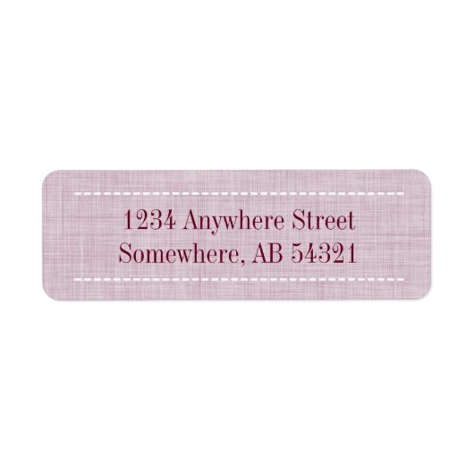 マルーンレッドの織物リネン織物 ラベル (正面)