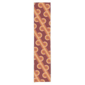 マルーンレッドオレンジサークル融合ファインアートパターン ショートテーブルランナー (正面)