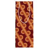 マルーンレッドオレンジサークル融合ファインアートパターン ワインギフトバッグ (裏面)