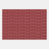 マルーンレッドカスタムハッピーバースデーウィズラブ ラッピングペーパーシート (正面)