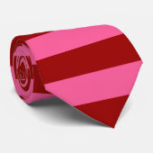 マルーンレッドピンクストライプデザイン ネクタイ (ロール)
