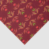 マルーンレッドフォークアートフローラコージー&クリスマス素朴 薄葉紙 (詳細)