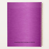 マルーンレッドメタリックカスタムテクスチャ文字 プランナー手帳 (裏面)