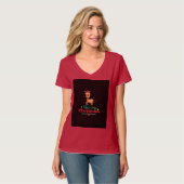 マルーンレッドメリークリッツマス特別女子tシャツ tシャツ (正面フル)