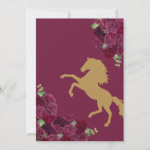 マルーンレッドローズフローラウエスタンチャラキンセアニェラ 招待状 (裏面)