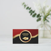 マルーンレッド弁護士弁護士金ゴールドペンNib公証人 名刺 (スタンド正面)