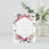 マルーンレッド赤面バラフローラドライブバイブライダルシャワー ポストカード (スタンド正面)