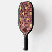 マルーンレッド金ゴールドグリッターマーメイドモノグラはかりで測ム ピックルボールラケット (左)