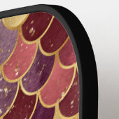 マルーンレッド金ゴールドグリッターマーメイドモノグラはかりで測ム ピックルボールラケット (左詳細)