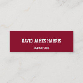 マルーンレッドcollegiate卒業インサート名札 コーリングカード