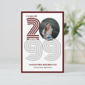 マルーンレトロビッグナンバーズ卒業写真 招待状 (スタンド正面)