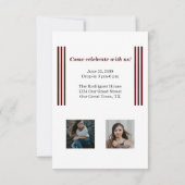 マルーンレトロビッグナンバーズ卒業写真 招待状 (裏面)