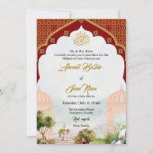 マルーンヴィンテージガーデンニッカ招待状カード 招待状 (裏面)