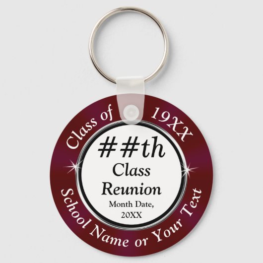 マルーン任意の年、格安クラス懇親会ギフトアイディア キーホルダー (正面)