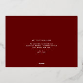 マルーン写真金ゴールドフレームのコラージュモダンJOY 箔シーズンカード (裏面)