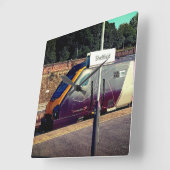 マルーン列車 スクエア壁時計 (傾斜)