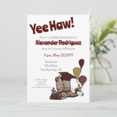 マルーン卒業キャップカウボーイブーツの配置 招待状 (スタンド正面)