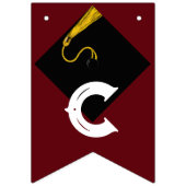 マルーン卒業パーティーおめでとうの装飾 バンティングフラッグ (第2の旗)