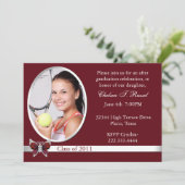 マルーン卒業写真パーティの招待状 招待状 (スタンド正面)