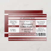 マルーン卒業又はパーティー入学チケット 招待状 (正面/裏面)