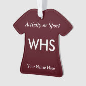 マルーン大学または高校の大学レター オーナメント (正面)