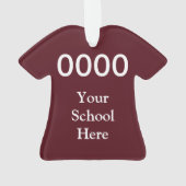 マルーン大学または高校の大学レター オーナメント (裏面)