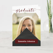 マルーン大学院スクリプトモダン写真招待状 招待状 (正面)