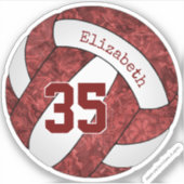 マルーン女子バレーボールチームの色名番号 シール (正面)