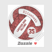 マルーン女子バレーボールwスクールチーム名 シール (シート)