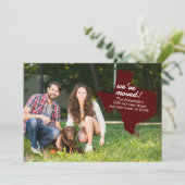 マルーン引っ越しました-点々のあるテキサス州引越 案内状 (スタンド正面)