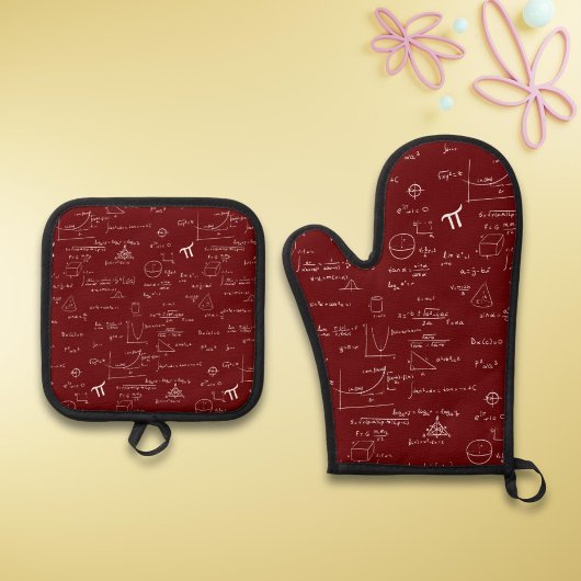 マルーン数式の数式パターン 鍋つかみ&鍋敷きセット