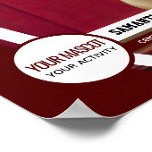 マルーン曲線フレームスクールフォトポスター ポスター (角)